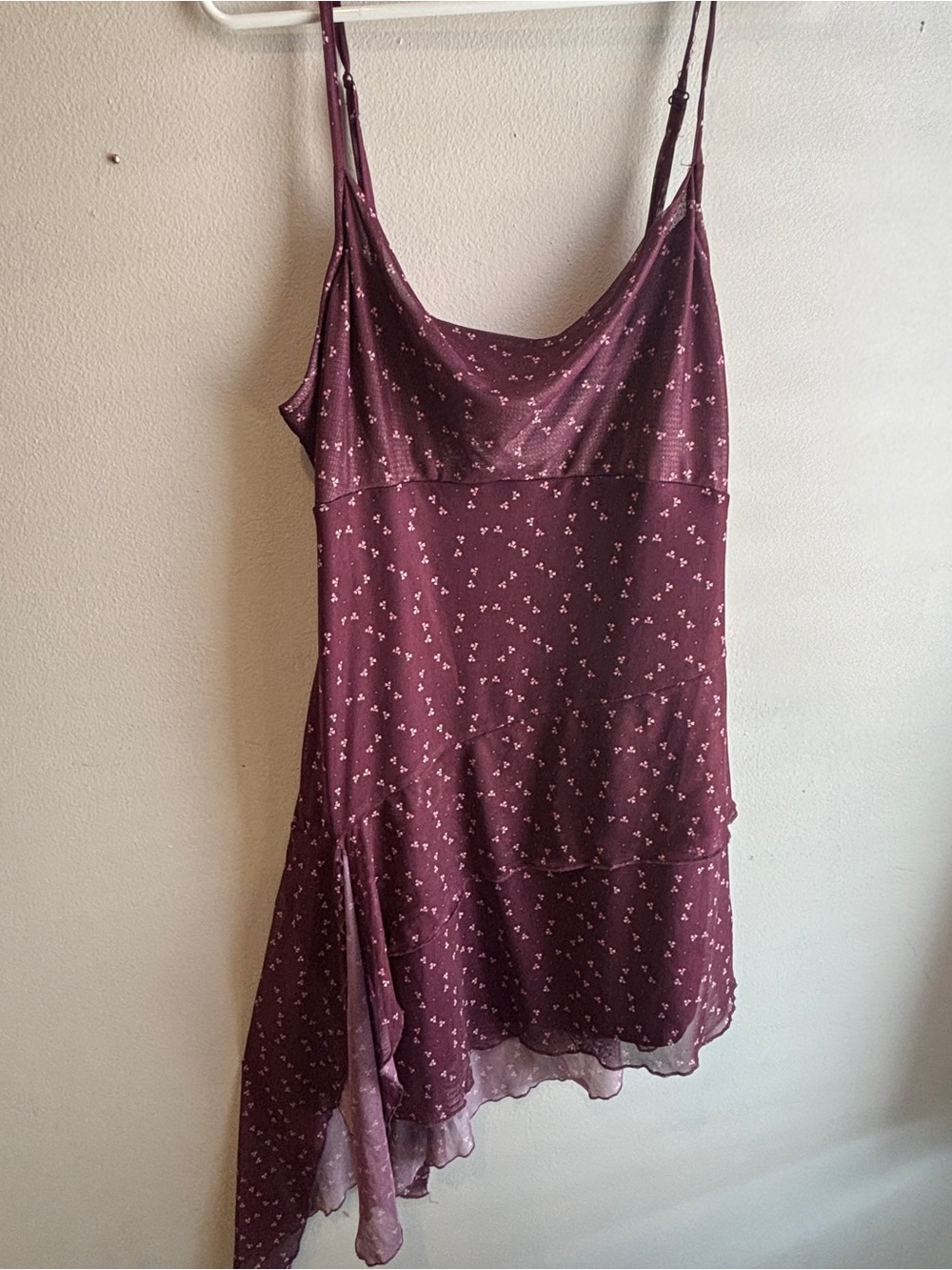 SELF•E Plum Floral Strapless Cowl Neck Dress